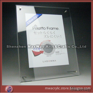 Clear Large Square Desk Top Acrylic Photo/Picture Frame of Simple Style